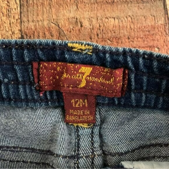 7 for all mankind baby girls size 12M cuffed denim shorts - Picture 3 of 5